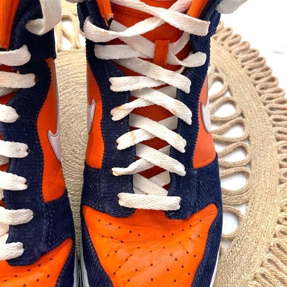 Nike ID Custom Boise Orange/Navy Blue Dunk Hi Sneakers 2011 501997-991 Size 10.5 - Picture 5 of 14